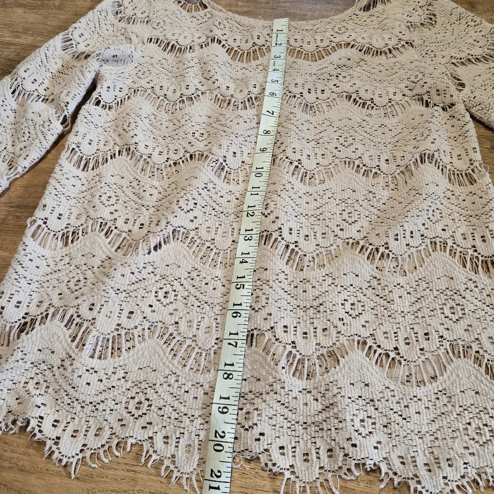 Zara Women's Lace Blouse - Cream Medium